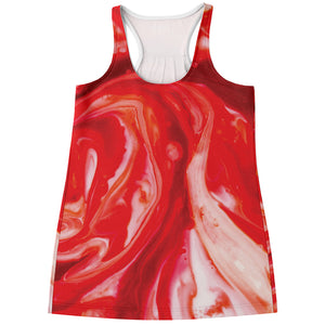 Red Acid Melt Print Women's Racerback Tank Top