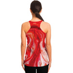 Red Acid Melt Print Women's Racerback Tank Top