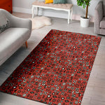 Red Adinkra Tribe Symbols Print Area Rug