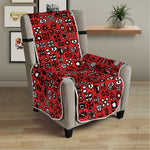 Red Adinkra Tribe Symbols Print Armchair Protector