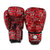 Red Adinkra Tribe Symbols Print Boxing Gloves