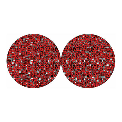 Red Adinkra Tribe Symbols Print Car Coasters