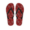 Red Adinkra Tribe Symbols Print Flip Flops