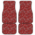 Red Adinkra Tribe Symbols Print Front and Back Car Floor Mats