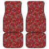 Red Adinkra Tribe Symbols Print Front and Back Car Floor Mats