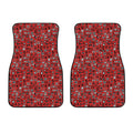 Red Adinkra Tribe Symbols Print Front Car Floor Mats