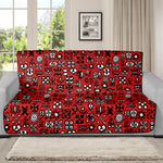 Red Adinkra Tribe Symbols Print Futon Protector