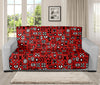 Red Adinkra Tribe Symbols Print Futon Protector