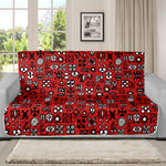 Red Adinkra Tribe Symbols Print Futon Protector