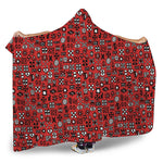 Red Adinkra Tribe Symbols Print Hooded Blanket