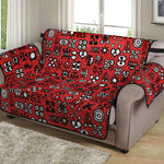 Red Adinkra Tribe Symbols Print Loveseat Protector