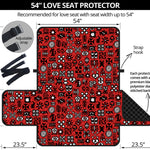 Red Adinkra Tribe Symbols Print Loveseat Protector