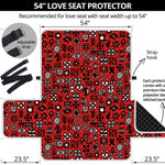 Red Adinkra Tribe Symbols Print Loveseat Protector