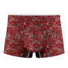 Red Adinkra Tribe Symbols Print Men's Boxer Briefs