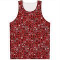 Red Adinkra Tribe Symbols Print Men's Tank Top