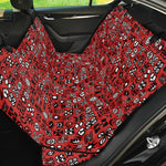 Red Adinkra Tribe Symbols Print Pet Car Back Seat Cover