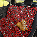 Red Adinkra Tribe Symbols Print Pet Car Back Seat Cover