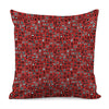 Red Adinkra Tribe Symbols Print Pillow Cover