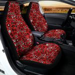 Red Adinkra Tribe Symbols Print Universal Fit Car Seat Covers