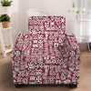 Red African Adinkra Tribe Symbols Armchair Slipcover