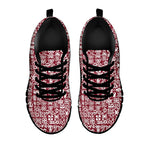 Red African Adinkra Tribe Symbols Black Sneakers