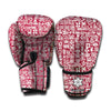 Red African Adinkra Tribe Symbols Boxing Gloves