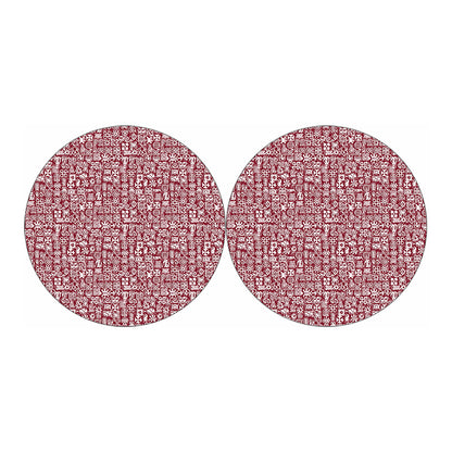 Red African Adinkra Tribe Symbols Car Coasters