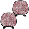 Red African Adinkra Tribe Symbols Car Headrest Covers