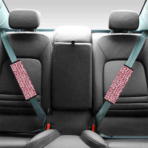 Red African Adinkra Tribe Symbols Car Seat Belt Covers