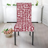 Red African Adinkra Tribe Symbols Dining Chair Slipcover