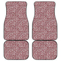Red African Adinkra Tribe Symbols Front and Back Car Floor Mats