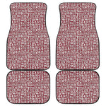 Red African Adinkra Tribe Symbols Front and Back Car Floor Mats