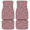 Red African Adinkra Tribe Symbols Front and Back Car Floor Mats