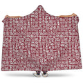 Red African Adinkra Tribe Symbols Hooded Blanket