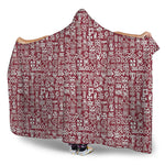 Red African Adinkra Tribe Symbols Hooded Blanket