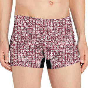 Red African Adinkra Tribe Symbols Men's Boxer Briefs