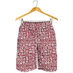 Red African Adinkra Tribe Symbols Men's Shorts