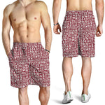 Red African Adinkra Tribe Symbols Men's Shorts