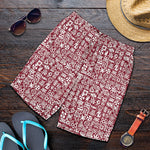 Red African Adinkra Tribe Symbols Men's Shorts