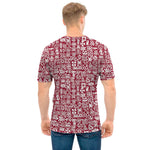 Red African Adinkra Tribe Symbols Men's T-Shirt