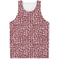 Red African Adinkra Tribe Symbols Men's Tank Top