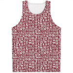 Red African Adinkra Tribe Symbols Men's Tank Top