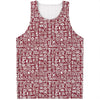 Red African Adinkra Tribe Symbols Men's Tank Top