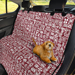 Red African Adinkra Tribe Symbols Pet Car Back Seat Cover