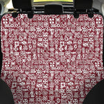 Red African Adinkra Tribe Symbols Pet Car Back Seat Cover