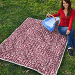 Red African Adinkra Tribe Symbols Quilt