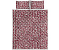 Red African Adinkra Tribe Symbols Quilt Bed Set