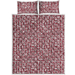 Red African Adinkra Tribe Symbols Quilt Bed Set