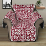 Red African Adinkra Tribe Symbols Recliner Protector