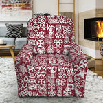 Red African Adinkra Tribe Symbols Recliner Slipcover